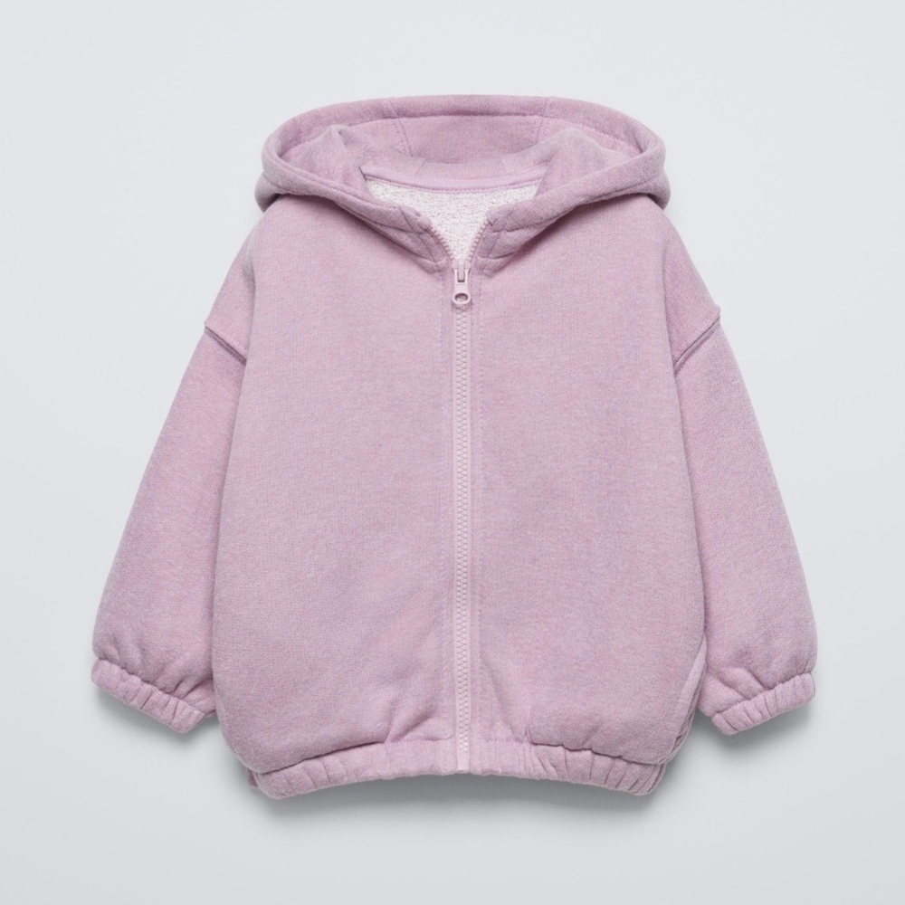 Zara Mauve Zip Hoodie Sweatshirt Toddler
